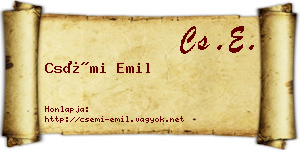 Csémi Emil névjegykártya